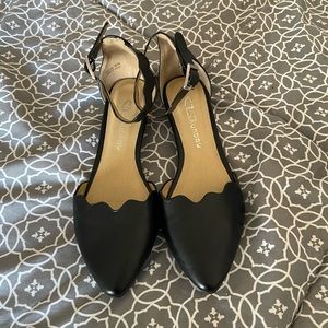 Black flares with ankle strap